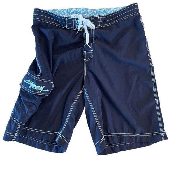 Billabong Mens Surfing Board Shorts Blue Double Lace Tie Polyester Size 34 - Picture 1 of 7